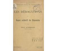 Les Dérogations Au Repos Collectif Du Dimanche (ebook)