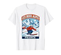 Les Deux Alpes Francia Esquí Vintage Gráfico Montaña Camiseta