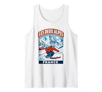 Les Deux Alpes Francia Esquí Vintage Gráfico Montaña Camiseta sin Mangas