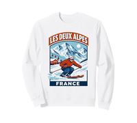 Les Deux Alpes Francia Esquí Vintage Gráfico Montaña Sudadera