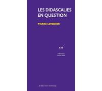 Les Didascalies En Question (ebook)