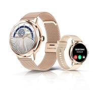 LES FLEURS Reloj inteligente para mujer, 1.57 pulgadas, reloj de seguimiento de fitness con Bluetooth para teléfonos Android iOS, reloj inteligente con monitor de oxígeno del sueño de frecuencia