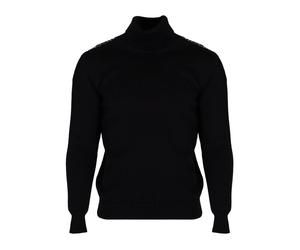 Les Hommes - Elegante Suéter de Lana - Knitwear - Hombre - Negro - 2XL -