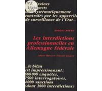 Les Interdictions Professionnelles En Allemagne Fédérale (ebook)