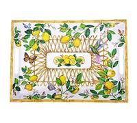 Les Jardins de la Comtesse - Bandeja grande rectangular con asas de melamina - Capri - 50 cm - Limones amarillos - Vajilla cuasi-irrompible MelARTmine