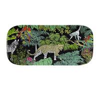 Les Jardins de la Comtesse - Bandeja Rectangular pequeña en Pura melamina Negra/Verde - Plato de presentación de la vajilla Long Jungle - Colección de vajillas MelARTmine - 37,5 cm