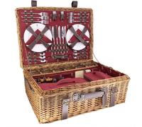 Les jardins de la comtesse Cesta de picnic de mimbre y cuero Champs-Elysées burdeos 6 personas