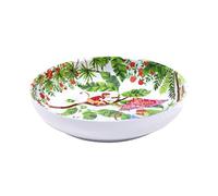 Les Jardins de la Comtesse - Cuenco/Plato Sopero de Melamina Pura o Plato de Sopa/Pasta - Tema Monos de Bali - Blanco Rojo y Verde - Servicio de Cena - Colección de vajilla de MelARTmine - Ø 20 cm