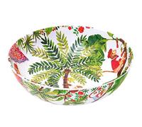 Les Jardins de la Comtesse - Ensaladera Irrompible de Melamina Pura - Monos de Bali - 31 cm - Coral Rojo y Verde - Bol Decorado Dentro y Fuera de la Colección Vajilla Irrompible MelARTmine