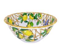 Les Jardins de la Comtesse - Ensaladera profunda de melamina - Capri - 3L / 25 cm - Limones amarillos - Vajilla cuasi-irrompible MelARTmine