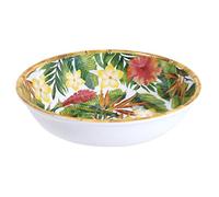 Les Jardins de la Comtesse - Gran sopa de melamina o plato de pasta/pequeño bol de ensalada rojo-verde de la colección de vajilla de flores exóticas - Colección de vajilla MelARTmine - Ø 23 cm