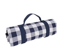 Les Jardins de la Comtesse - Mantel de Picnic Cuadrado Azul - Algodón y Reverso Estanco - 140 x 140 cm - 2/4 Personas - Cuadros Azules y Blancos - Manta/Alfombra de Picnic Plegable y Portátil