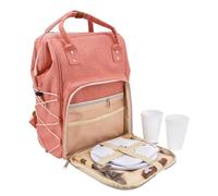 Les Jardins de la Comtesse - Mochila de picnic para 2 personas, color rosa, completa con compartimento térmico, platos sólidos y ligeros, 31 x 23 x 39 cm