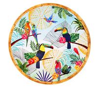 Les Jardins de la Comtesse - Plato de presentación redondo de melamina pura - Toucanes de Río - 35,5 cm - Multicolor - Vajilla Quasi-irrompible MelARTmine
