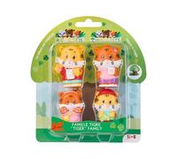 Les Klorofil - Familia Tigre - Figuras Flexibles Juguete de imaginación a Partir de 18 Meses - Juego de 4 Personajes - Figuras de Animales coleccionables compatibles con Universo Klorofil - Juego de