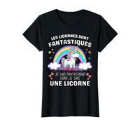 Les Licornes Sont Fantastiques Cadeau Licorne Adulto Humor Camiseta gráfica económica, Mujer, Negro, L