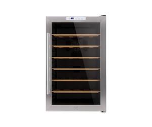 Les Petit Champs Bodega de Vino de Conservación de 28 botellas CAVC28, 70L, 6 estantes, Ajustable de 11 a 18°C, Refrigeración Termoeléctrica, Diseño Elegante, LED, Anti-UV