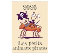 Les petits animaux pirates (Calendrier mural 2026 DIN A3 horizontal), CALVENDO calendrier mensuel: Un équipage composé de drôles de petits pirates animaux