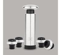 Les Petits Champs WOM440 Bomba de Vacío Manual para Vinos, Conservación de Vino, Bomba Manual, Cuerpo de Acero Inoxidable, Accesorios 4 Tapones para Vino