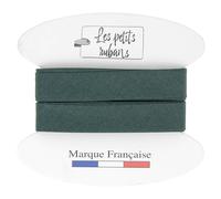 Les Petits Rubans Cinta al bies 100% algodón - 20 mm de ancho, 5 metros de largo - Ribete para Costura, Tapicería, Ropa, Mantas - Verde Abeto