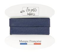 Les Petits Rubans Cinta al bies 100% algodón - 20 mm de ancho, 5 metros de largo - Ribete para costura, tapicería, ropa, mantas - Azul marino