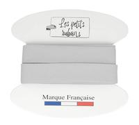 Les Petits Rubans Cinta al bies 100% algodón - 20 mm de ancho, 5 metros de largo - Ribete para Costura, Tapicería, Ropa, Mantas - Gris claro