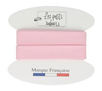 Les Petits Rubans Cinta al bies 100% algodón - 20 mm de ancho, 5 metros de largo - Ribete para costura, tapicería, ropa, mantas - Rosa
