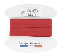 Les Petits Rubans Cinta al bies 100% algodón - 20 mm de ancho, 5 metros de largo - Ribete para costura, tapicería, ropa, mantas - Rojo