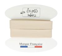 Les Petits Rubans Cinta al bies 100% algodón - 20 mm de ancho, 5 metros de largo - Ribete para Costura, Tapicería, Ropa, Mantas - Cáscara de Huevo