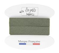 Les Petits Rubans Cinta al bies 100% algodón - 20 mm de ancho, 5 metros de largo - Ribete para costura, tapicería, ropa, mantas - Caqui
