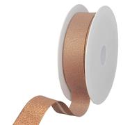 Les Petits Rubans Cinta Al Bies Metálica - 30 mm de ancho, doblada 15 mm, rollo de 20 m, 80% poliéster 20% lurex, ribete para coser, pancartas, telas para tapicería, muebles, ribetes, ropa, mantas