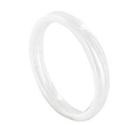 LES POULETTES BIJOUX - Anillo Blanco de Cerámica - 3mm de Ancho - Taille 12 (16,56 mm)