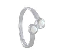 LES POULETTES BIJOUX - Anillo de Plata 925 Tú y Yo Vueltas de Nácar - taille 12 (16,56 mm)