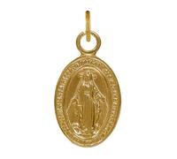 LES POULETTES BIJOUX - Colgante Chapado en Oro Pequeño Medallón Ovalado Virgen Milagrosa