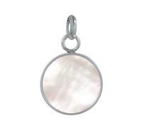 LES POULETTES BIJOUX - Colgante de Plata 925 Círculo Liso de Nácar