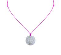 LES POULETTES BIJOUX - Collar Eslabones Cruz de San Benito de Nácar - Fucsia