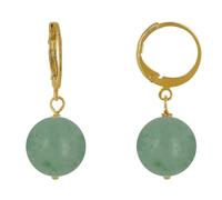 LES POULETTES BIJOUX - Pendientes Miniaros Acero Chapado Oro y Perla de Aventurina