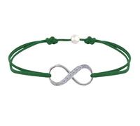 LES POULETTES BIJOUX - Pulsera de Enlace en Plata 925 Infinito y Pedrería - Verde