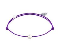 LES POULETTES BIJOUX - Pulsera de Enlace Pequeña Perla de Cultivada Blanca - Morado