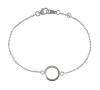 LES POULETTES BIJOUX - Pulsera de Plata 925 Rodio Pequeño Círculo