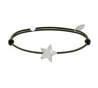 LES POULETTES BIJOUX - Pulsera Enlace Estrella de Plata 925 - Classics - Verde Oscuro