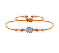 LES POULETTES BIJOUX - Pulsera Enlace Medalla de Plata 925 Ovalada Virgen Milagrosa - Naranja