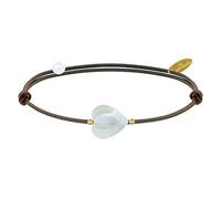LES POULETTES BIJOUX - Pulsera Enlace Pequeña Corazon de Madreperla - Classics - Marrón Claro