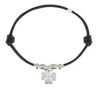 LES POULETTES BIJOUX - Pulsera Enlace Trebol de Plata 925 - Classics - Negro