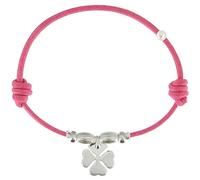 LES POULETTES BIJOUX - Pulsera Enlace Trebol de Plata 925 - Colors - Fucsia