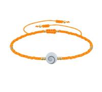 LES POULETTES BIJOUX - Pulsera Eslabón Ojo de Santa Lucía y Pequeñas Cuentas Mate - Naranja