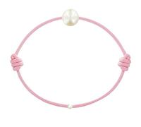 LES POULETTES BIJOUX - Pulsera Mi Primera Perla - Chicos - Perla Blanca Cultivada sobre Enlace de Algodon Les Poulettes - Classics - Rosa