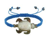 LES POULETTES BIJOUX - Pulsera Tortuga de Nácar Gris con Eslabón Trenzado - Azur