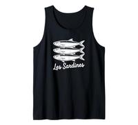 Les Sardines French Bistro Nautical Seafood Art Camiseta sin Mangas