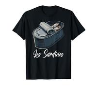 Les Sardines French Food Retro Vintage Sardina lata Camiseta